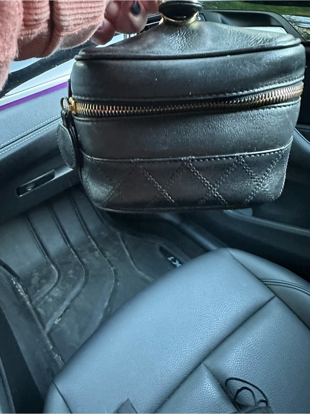CHANEL Black Quilted Leather Toiletry Case with Gold Hardware/ OR could be a bag - Picture 6 of 16